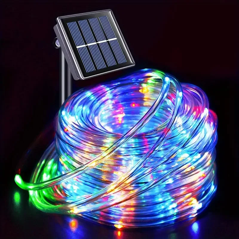 Cordão de Luzes Led Solares À Prova D'água para Uso Externo , 8 Modos. MDUG (7m com 50 Leds Coloridos)
