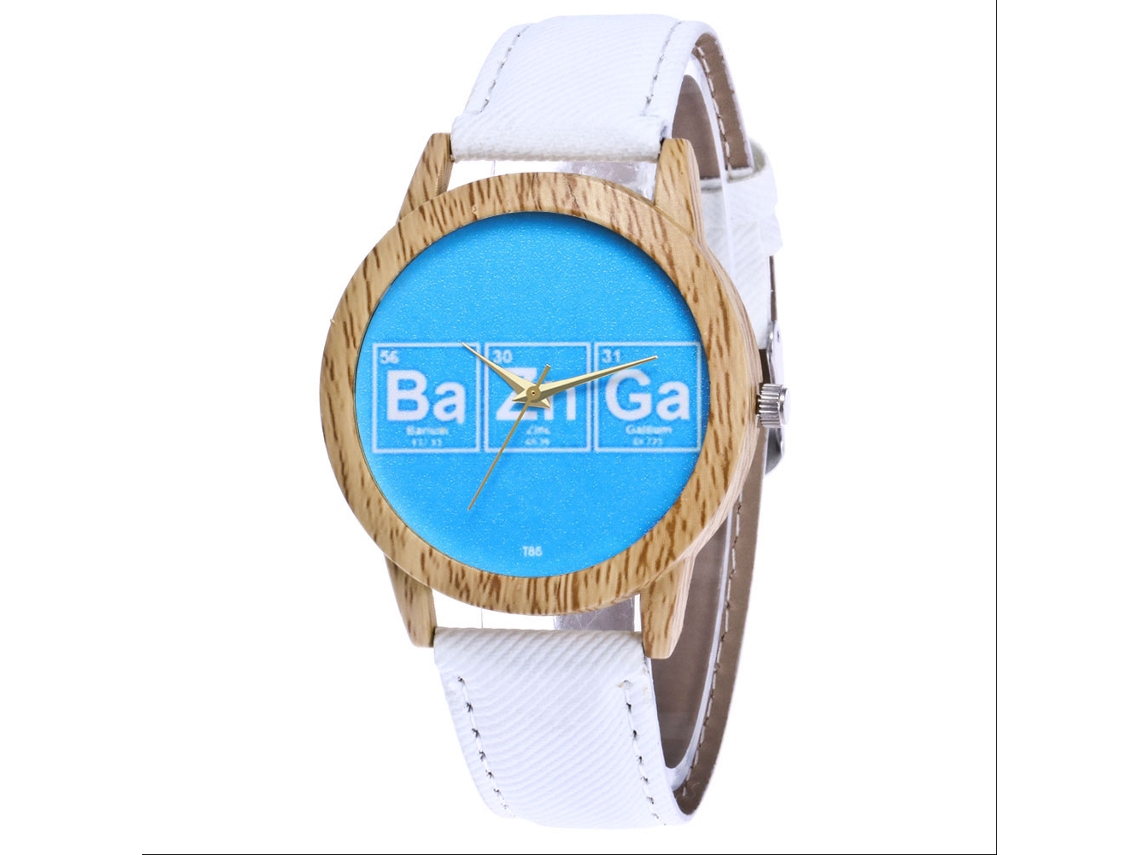 Relógio de pulso Zhoulianfa White Quartz para homens e mulheres com pulseira de jeans.