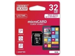 Cartão Memória Micro SDHC GOODRAM M1AA-0320R12 (32 GB - 100 MB/s)