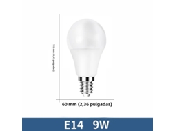 (branco Frio 9w Base De Rosca E14) 6 Lâmpadas Led, Altamente Eficientes E Econômicas, Com Vida Útil De Até 50.000 Horas.