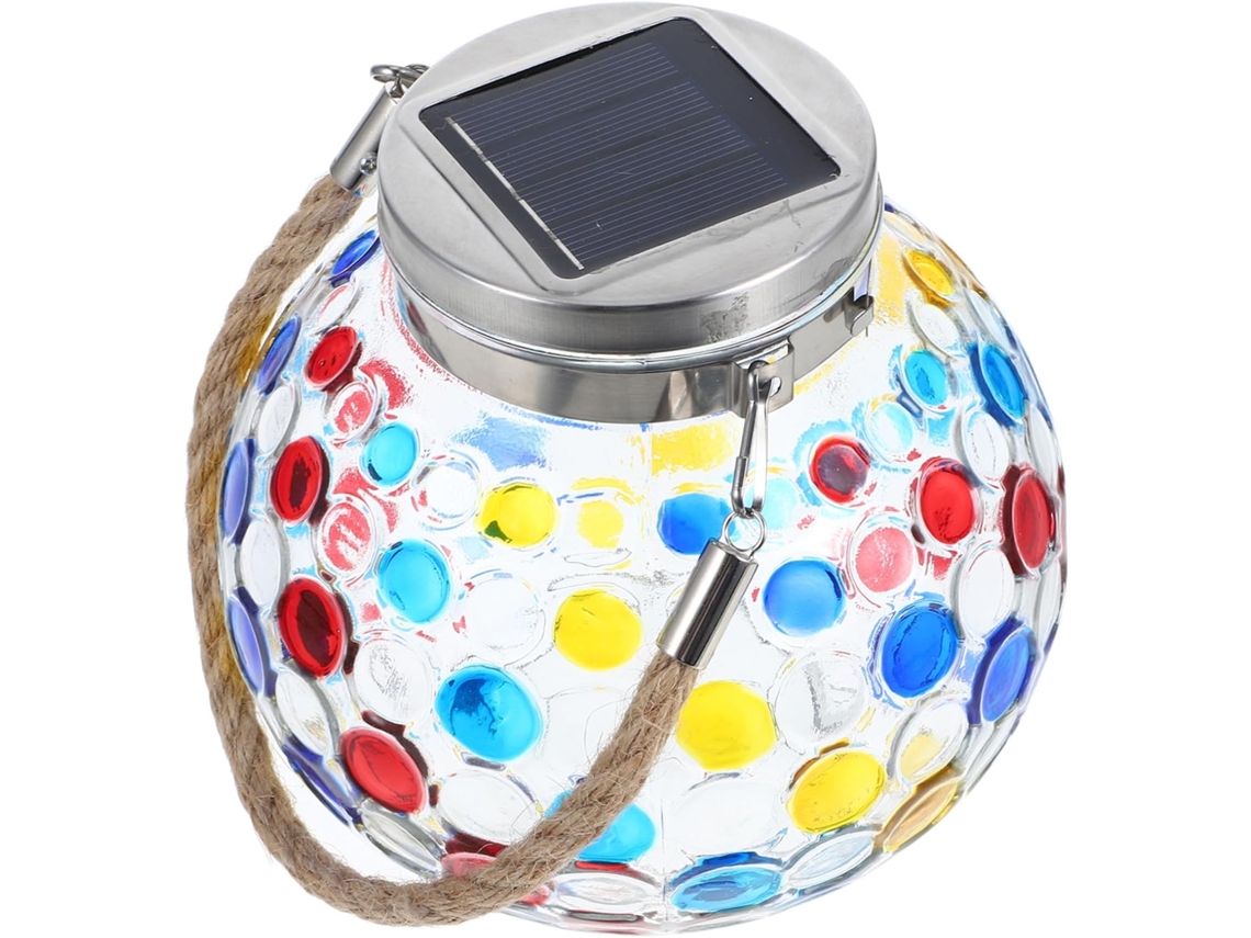 Luminária Solar de Vidro com Led e Luz Quente para Jardim. SFUSHOS