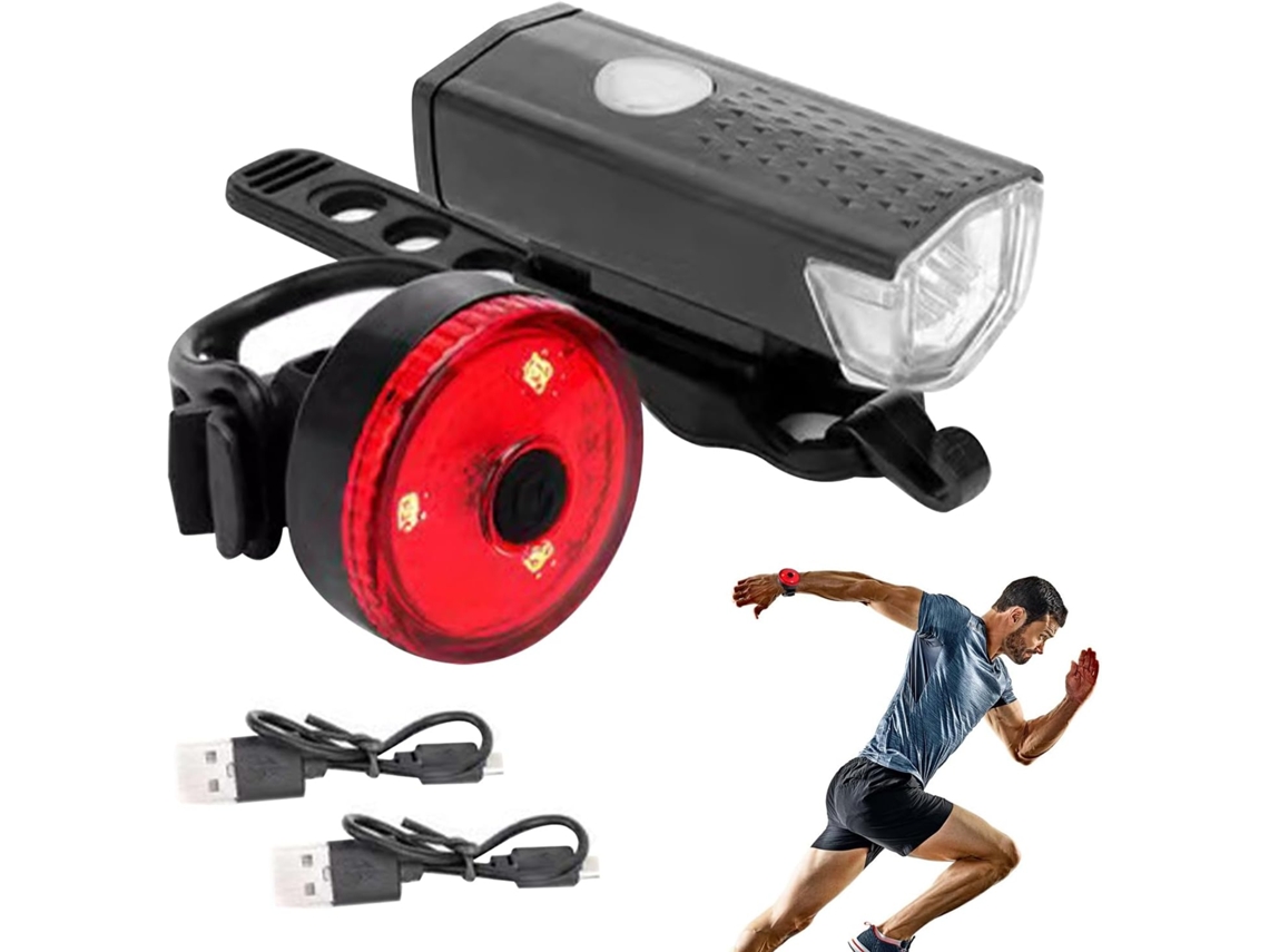 Conjunto De Luzes Recarregáveis Para Bicicleta, Luz Segurança