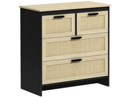 Cômoda 4 Gavetas em Rattan BTFORUS (80x38x80cm)