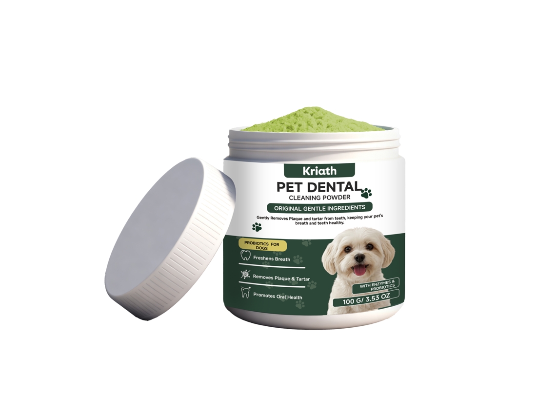 Pó Dental Kriath para Gatos e Cães Hálito Fresco