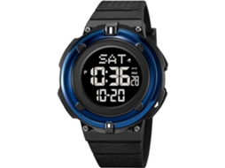 Lurelia Relógio Digital Desportivo, Visor Digital, Led, Cronómetro, Alarme, Data/calendário, 12/24h, Resina, Abs, Resistente À Água 50m, Azul E Preto