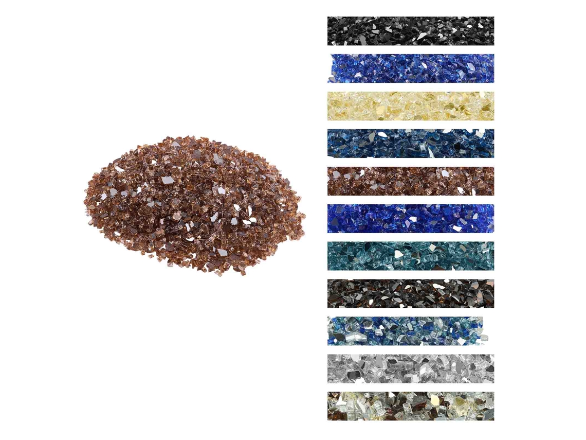 Pedras De Vidro Trituradas Refletoras Para Lareira 6,35 Mm Vermelho Marrom Cobre Vevor