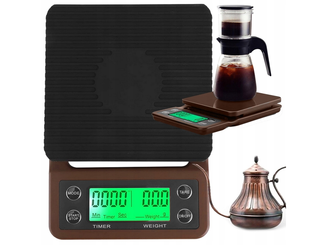 Balança de Cozinha para Café, 0,1g/5kg, Compacta e Precisa AQUAFORGE