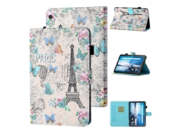Capa De Couro Com Aba Horizontal, Estampa Colorida De Costura E Desenho Para Lenovo Tab M10 X605f / X505f, Com Suporte E Compartimento Para Cartão.