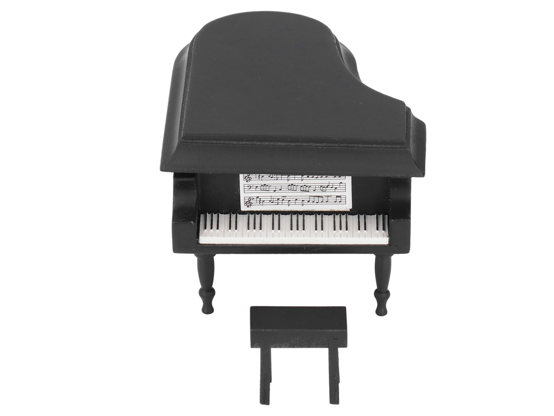 Primerox piano em Miniatura de Faia com Pintura Brilhante Estilo Fofo para Casa de Bonecas Brinquedo Decorativo
