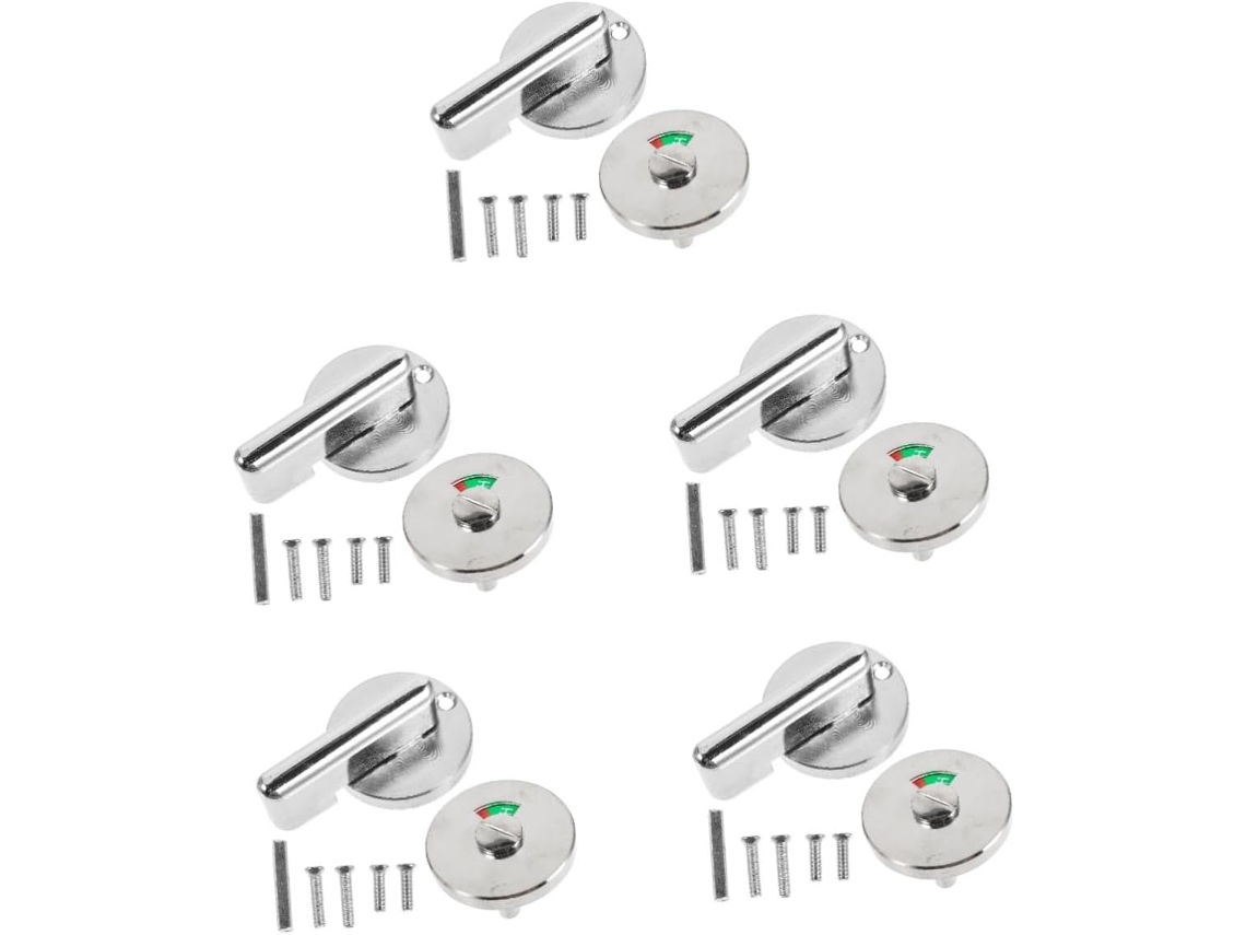 Conjunto De 5 Peças De Fechadura Para Porta De Banheiro Com Indicadores Verde E Vermelho