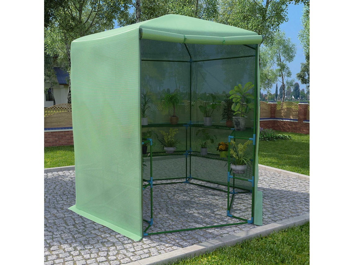Vidaxl Estufa Com Prateleiras 227x223 Cm Aço