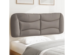 Vidaxl Almofadão De Cabeceira Hvar 140 Cm Tecido Cinzento-acastanhado