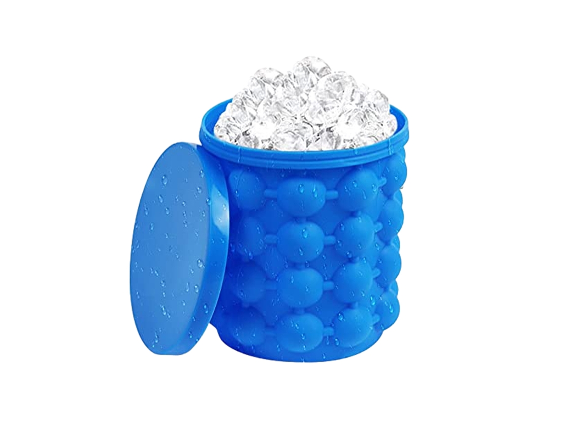 Forma Para Cubos De Gelo, Forma 3d Para Cubos De Gelo, Balde De Silicone Cilíndrico Grande Para Coquetéis Congelados