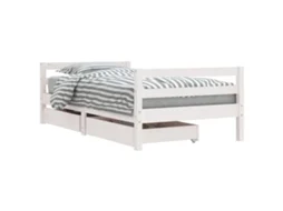 MAISON EXCLUSIVE Estrutura de Cama Infantil com Gavetas Pinho Maciço Branco (80x160 cm)