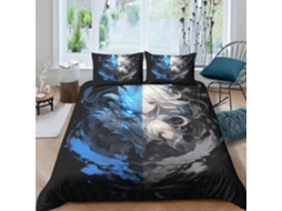 Capa de Edredom com Fronhas Estampadas 3d Microfibra 200x200cm, 135x200 Cm S/MARCA