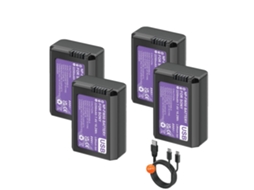 Bateria Externa, Entrada Usb-c, Compatível Com Câmeras Digitais, 4pcs Bateria Np-fw50