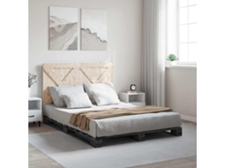 Vidaxl Estrutura De Cama Com Cabeceira 160x200cm Pinho Maciço Cinzento