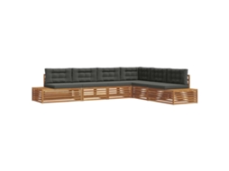 Maison Exclusive - Conjunto De Sofás Para Exterior 6 Peça Natural E Antracite