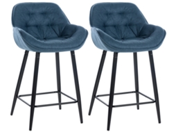 Conjunto de 2 bancos de bar Gibson azul/tecido CLP