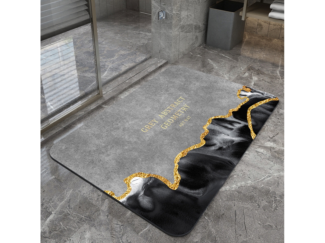 Tapetes de Banho Antiderrapantes Absorventes de Secagem Rápida para Decoração de Banheiro Padrão 8 EVELTEK 50x80CM