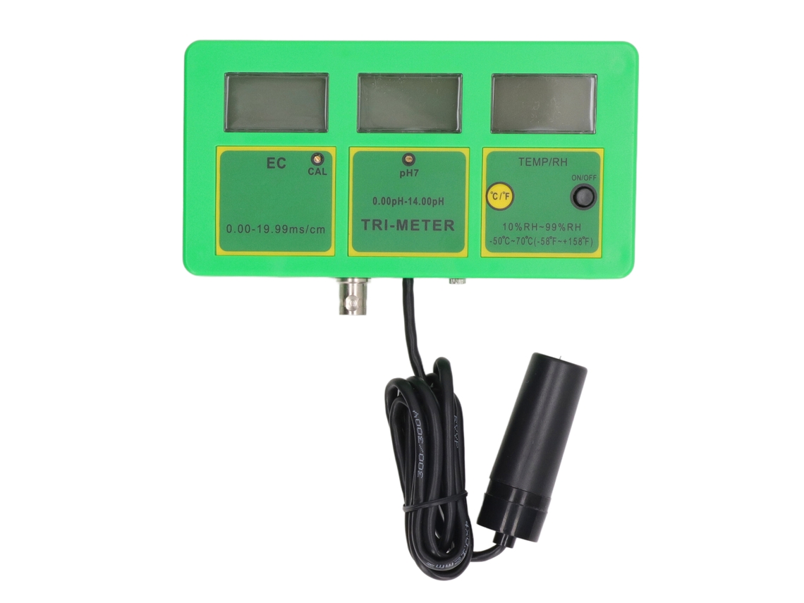 Detector de Qualidade da Água Ec Ph Temp Umidade com Lcd