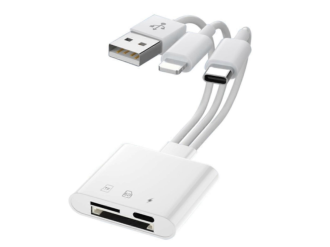 Leitor de Cartão de Memória 3 em 1 Sd Tf com Porta de Carregamento Para///notebook AQUAFORGE