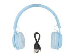 Fones de Ouvido Bluetooth Infantis Y08, Estilo Macaron, Som Estéreo Elegante, Dobráveis, com Entrada para Cartão, na Cor Azul. TAISHENGDA