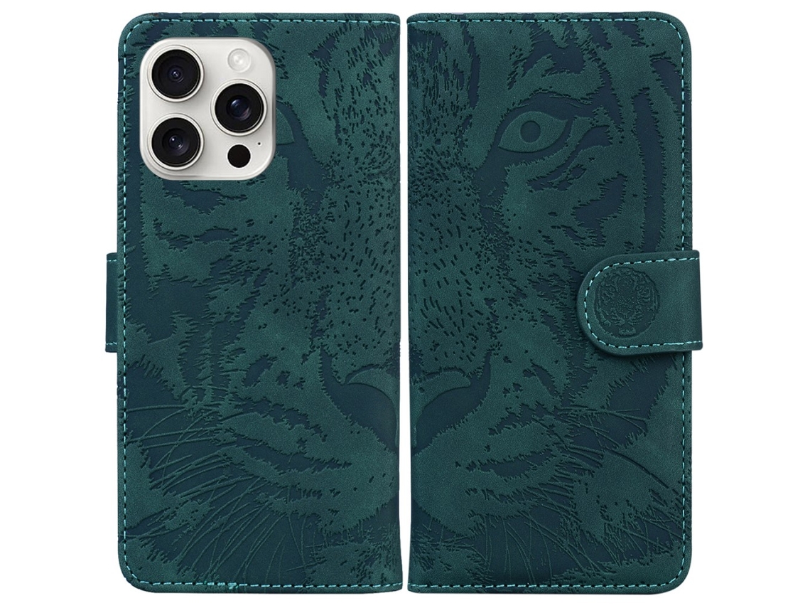 Capa Em Couro Pu À Prova De Choque Para Iphone 16 Pro Max - Verde