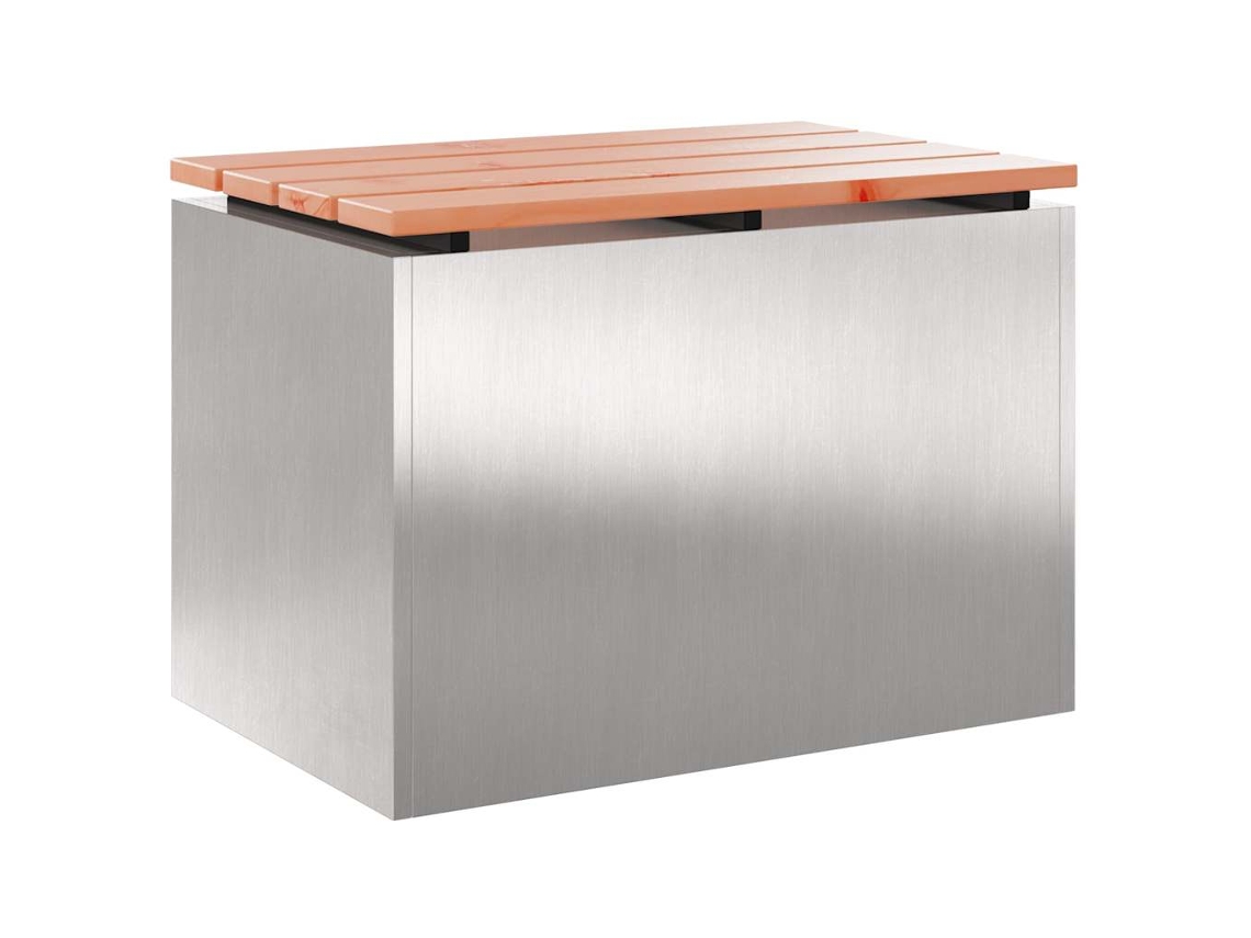 Conjunto 1 Banco De Jardim Vidaxl Prateado Douglas Maciço (60 X 40 X 43 Cm)