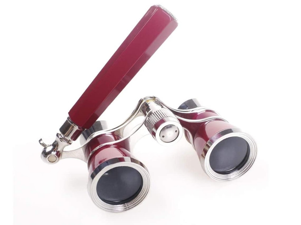 X 25 Óculos De Ópera De Corrida De Cavalos Telescópio Binocular Com Alça/kit De Acessórios Telescópio Feminino Bestvite (vermelho)