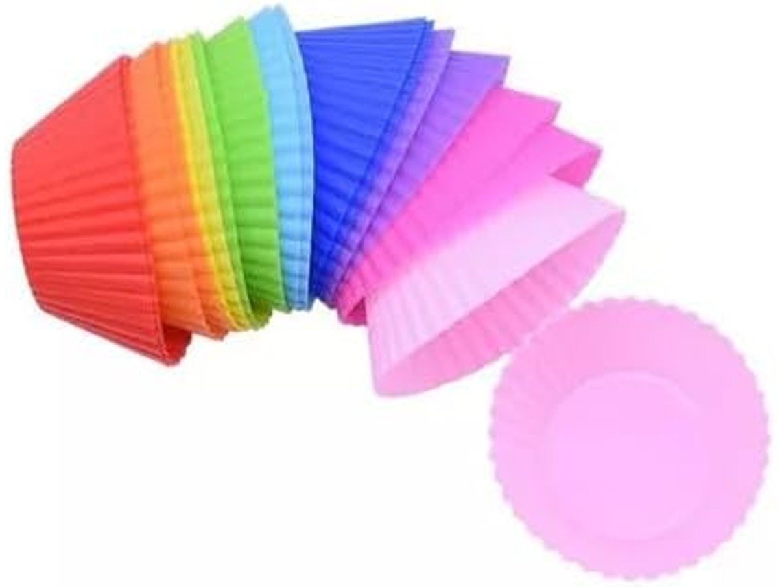 Kit 12 Mini Forminha De Silicone 6,5x3x4,5cm Para Bolo Forma De Cupcake Gokoco
