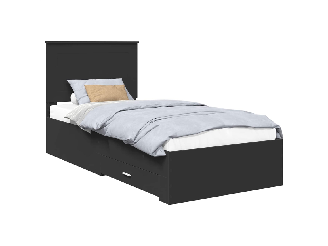 Estrutura da Cama Preto e Prata MAISON EXCLUSIVE em Madeira Processada 75x190 cm