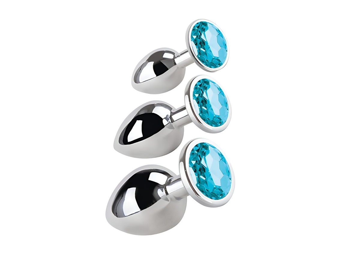 Plug Anal S Pleasures Azul Prateado VETONEK