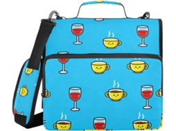 Organizador Portátil Pasta À Prova D Água Com 3 Argolas E Alça, Nas Cores Vinho E Café, Ideal O Ensino Médio