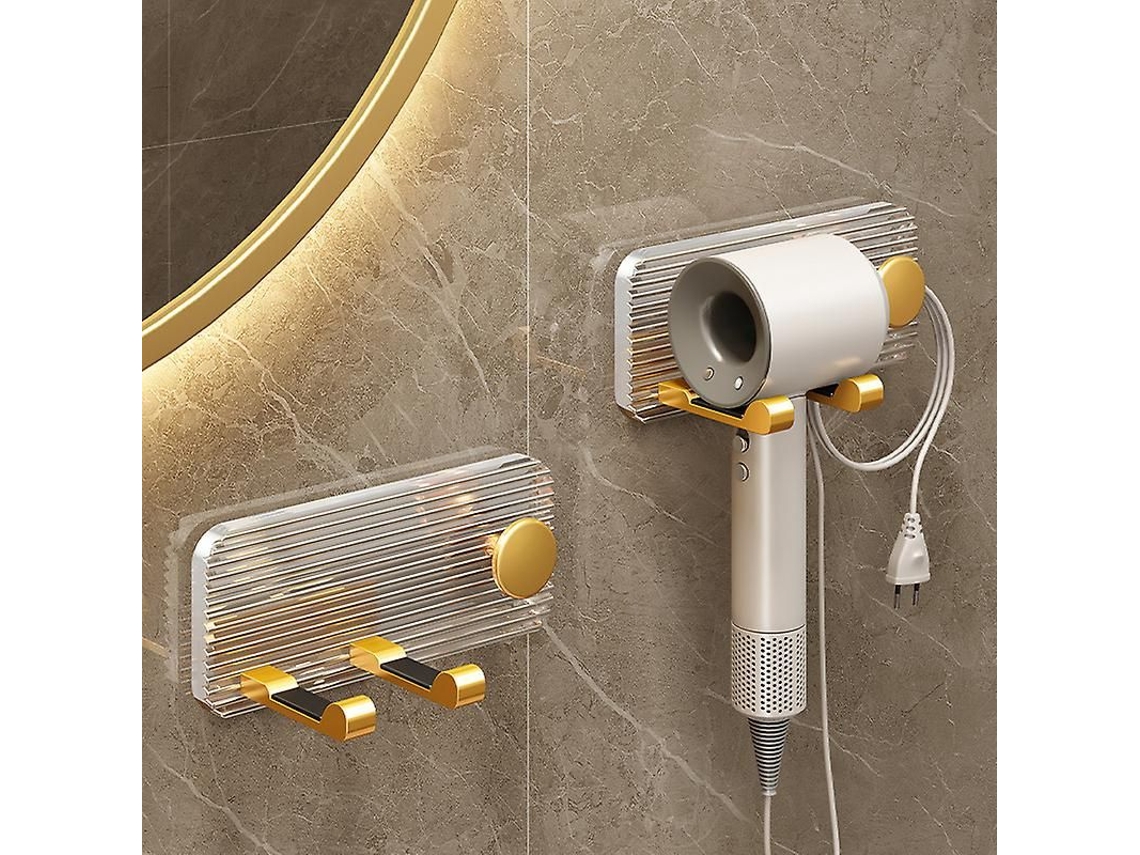 Suporte Adesivo de Parede para Secador Cabelo, Universal Plástico Sem Necessid Ade Furar, Carga Máxima GOKOCO
