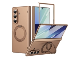 Capa magnética com suporte 360° para Samsung Galaxy Z Fold8 Ultra – Inclui protetor Decrã (Dourado do Deserto)