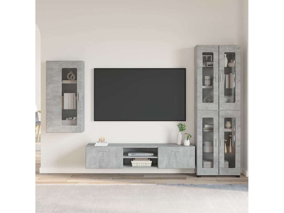 Vidaxl Conjunto De Móvel De Tv Com Gaveta Florin 3 Pcs Cinzento