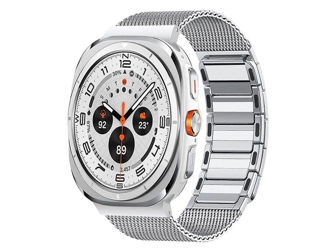 Pulseira Magnética Trançada Em Aço Inoxidável Em Formato De I Para Samsung Galaxy Watch Ultra 47mm / Ultra 2025