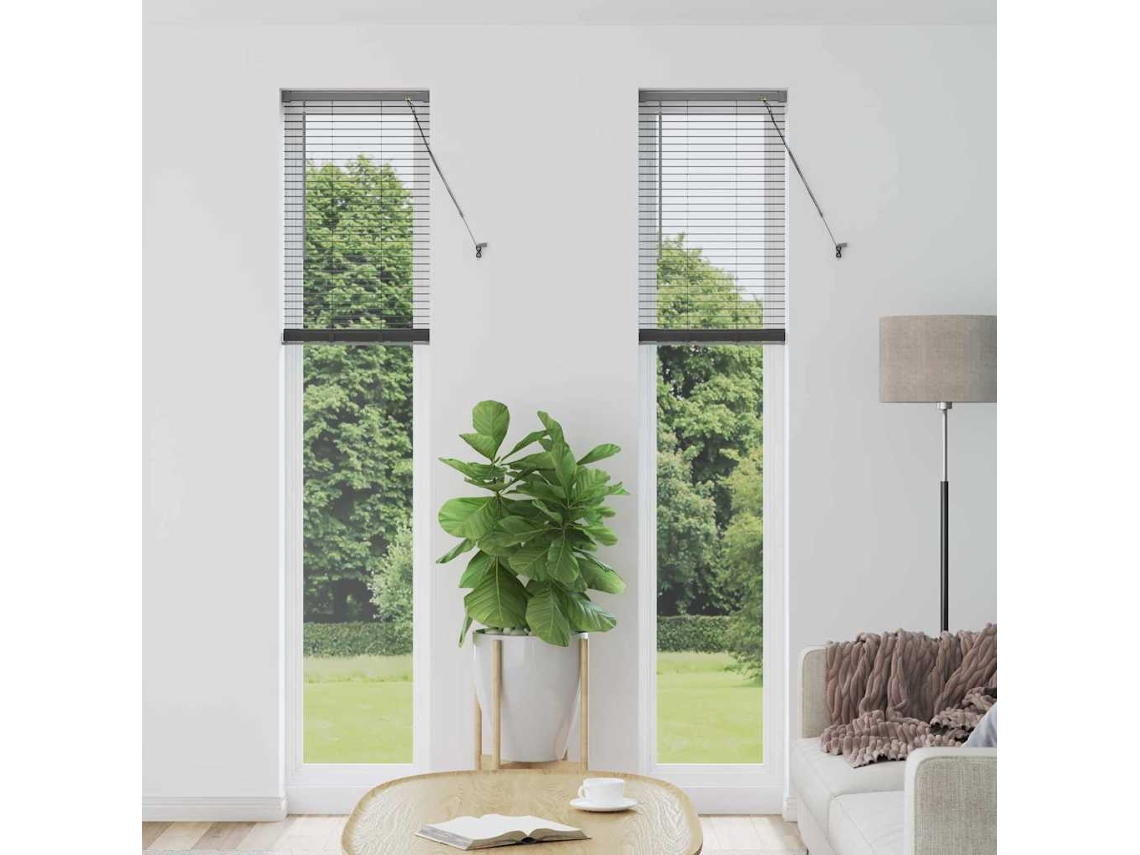 Vidaxl Persianas Venecianas Cinzento-escuro 220 X 45 Cm Alumínio