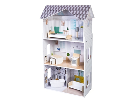 Casa de Boneca de Madeira com Móveis Residência Grace ECOTOYS