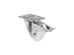 Rodízio Giratório Branco Com Base E Freio 80mm/110kg, Inther.