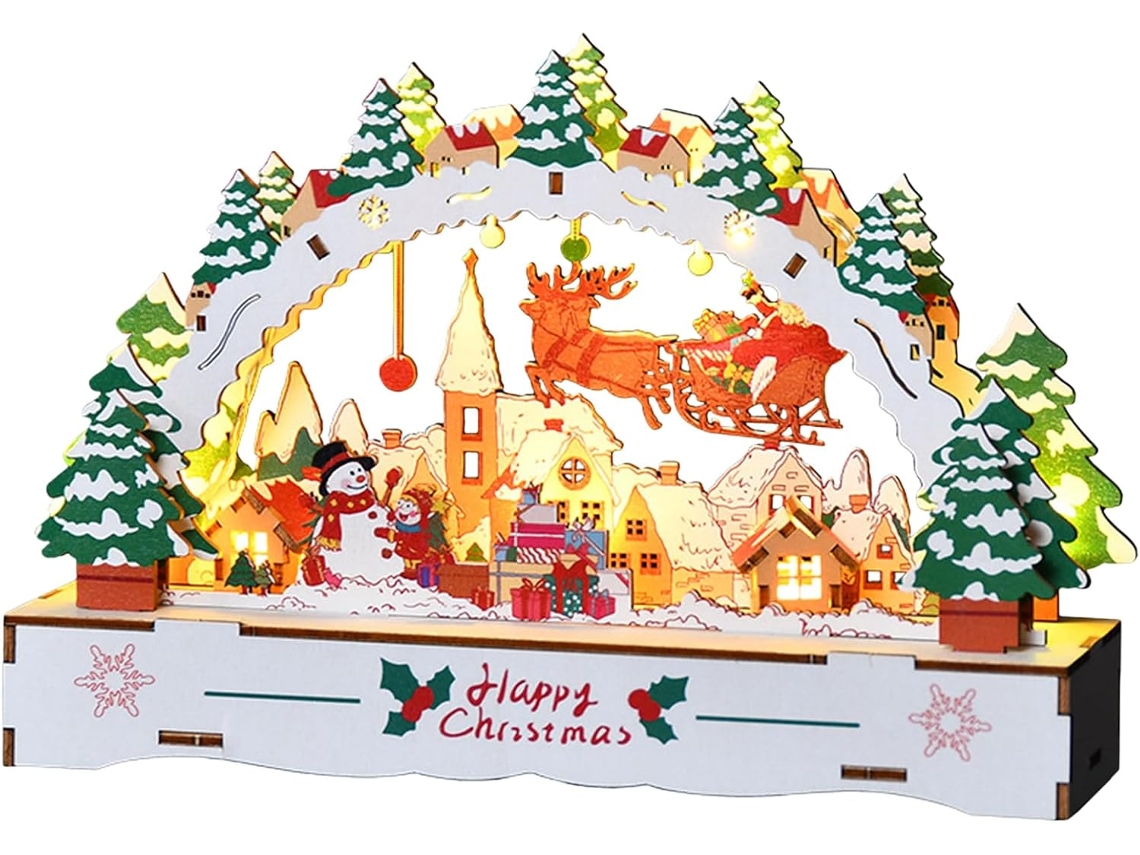 Faça Você Mesmo: Casinhas De Natal De Madeira Iluminadas Para Decoração De Mesa |