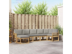 Vidaxl Conjunto De Sofás Para Exterior 7 Pcs Branco E Cinzento-claro
