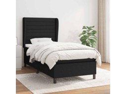 Vidaxl Cama Com Molas/colchão 100x200 Cm Tecido Preto
