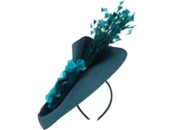 Elegante Chapéu Fascinator Feminino Com Flores E Penas Para Casamentos E Coquetéis.