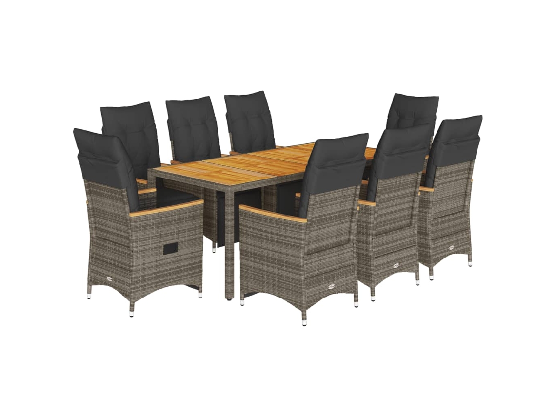 Bistro Set, Bistro Sets Vidaxl Cinzeto Rattan / Vime (190 X 90 X 75 Cm)