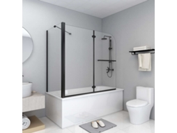 Vidaxl Divisória De Chuveiro C/ Dobragem Dupla Esg 120x68x130 Cm Preto