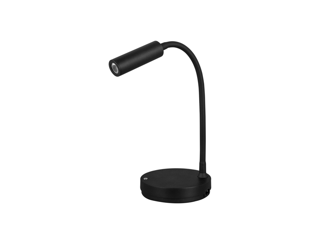 Candeeiro De Mesa Led Beneito Faure 5w, Luz Quente, Para Secretária, Leitura E Cabeceira, Carregamento Sem Fios, Cabeça Ajustável Cor Preta​