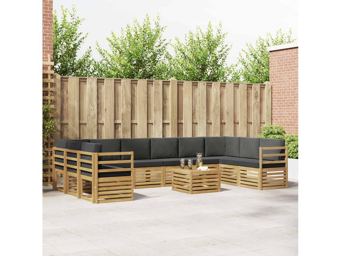 Vidaxl Conjunto De Sofás Para Exterior 8 Unid. Branco E Antracite