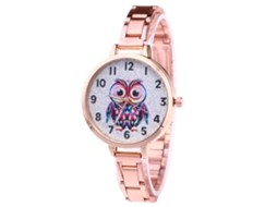 Relógio de quartzo unissex casual Zhoulianfa com pulseira de aço (ouro rosa)